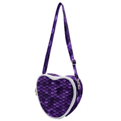 Purple Scales! Heart Shoulder Bag by fructosebat