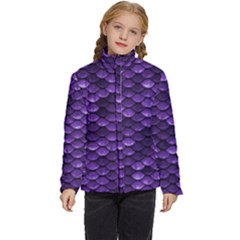 Purple Scales! Kids  Puffer Bubble Jacket Coat by fructosebat
