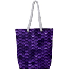Purple Scales! Full Print Rope Handle Tote (small) by fructosebat