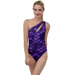 Purple Scales! To One Side Swimsuit