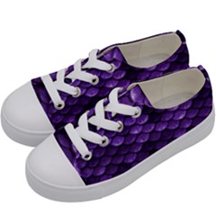 Purple Scales! Kids  Low Top Canvas Sneakers by fructosebat