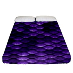 Purple Scales! Fitted Sheet (queen Size) by fructosebat