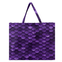 Purple Scales! Zipper Large Tote Bag by fructosebat