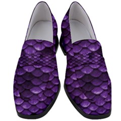 Purple Scales! Women s Chunky Heel Loafers by fructosebat