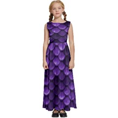 Purple Scales! Kids  Satin Sleeveless Maxi Dress