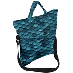 Teal Scales! Fold Over Handle Tote Bag by fructosebat
