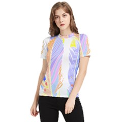 Feathers Design T- Shirtfeathers T- Shirt Women s Short Sleeve Rash Guard by maxcute