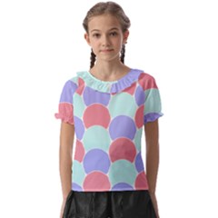 Fish Scale Pattern T- Shirtvery Peri Fish Scale Pattern T- Shirt Kids  Frill Chiffon Blouse by maxcute