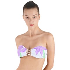 Floral Illustration T- Shirt A Delicate Flower T- Shirt Twist Bandeau Bikini Top