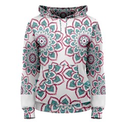 Floral Mandala T- Shirt Colorful Lotus Flower Mandala Art Pattern Women s Pullover Hoodie by maxcute