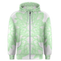 Floral Pattern T- Shirt Beautiful And Artistic Light Green Flower T- Shirt Men s Zipper Hoodie by maxcute