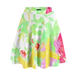 Floral T- Shirt Floral 4 High Waist Skirt by maxcute