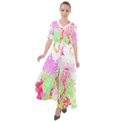 Floral T- Shirt Floral T- Shirt Waist Tie Boho Maxi Dress