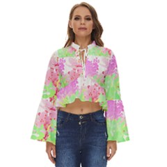 Floral T- Shirt Floral T- Shirt Boho Long Bell Sleeve Top