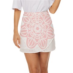 Flower Mandala T- Shirt Flower Mandala T- Shirt Mini Front Wrap Skirt by maxcute