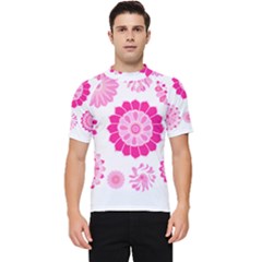 Flower Pattern T- Shirt Pink Psychedelic Floral Power Pattern T- Shirt Men s Short Sleeve Rash Guard by maxcute