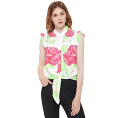 Flowers Art T- Shirtflower T- Shirt (1) Frill Detail Shirt by maxcute