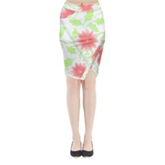 Flowers Art T- Shirtflowers T- Shirt (11) Midi Wrap Pencil Skirt by maxcute