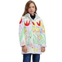 Flowers Art T- Shirtflowers T- Shirt (13) Kid s Hooded Longline Puffer Jacket by maxcute