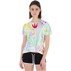 Flowers Art T- Shirtflowers T- Shirt (13) Open Back Sport Tee