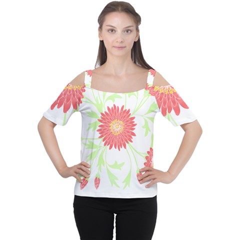 Flowers Art T- Shirtflowers T- Shirt (18) Cutout Shoulder Tee by maxcute