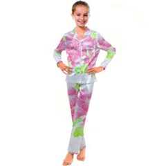 Flowers Art T- Shirtflowers T- Shirt (21) Kid s Satin Long Sleeve Pajamas Set by maxcute