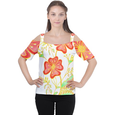 Flowers Art T- Shirtflowers T- Shirt (23) Cutout Shoulder Tee by maxcute