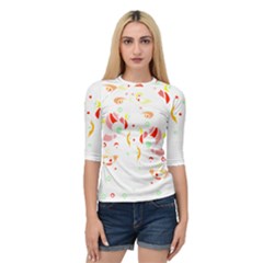 Flowers Art T- Shirtflowers T- Shirt (6) Quarter Sleeve Raglan Tee