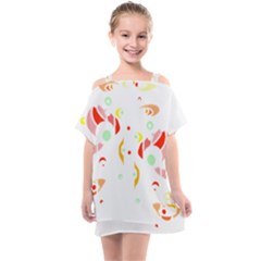 Flowers Art T- Shirtflowers T- Shirt (6) Kids  One Piece Chiffon Dress