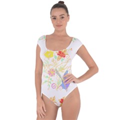 Flowers Art T- Shirtflowers T- Shirt Short Sleeve Leotard  by maxcute