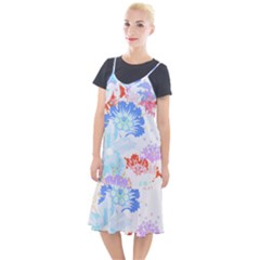 Flowers Illustration T- Shirt Sunshine Blossoms Camis Fishtail Dress