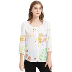 Flowers Lover T- Shirtflowers T- Shirt (1) Chiffon Quarter Sleeve Blouse by maxcute