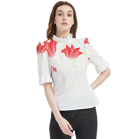Flowers Lover T- Shirtflowers T- Shirt (2) Frill Neck Blouse by maxcute