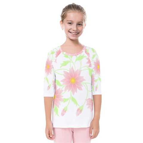 Flowers Lover T- Shirtflowers T- Shirt (5) Kids  Quarter Sleeve Raglan Tee by maxcute