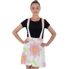 Flowers Lover T- Shirtflowers T- Shirt (5) Velvet Suspender Skater Skirt