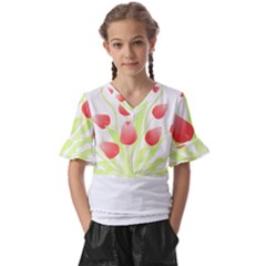 Flowers Lover T- Shirtflowers T- Shirt (7) Kids  V-neck Horn Sleeve Blouse by maxcute