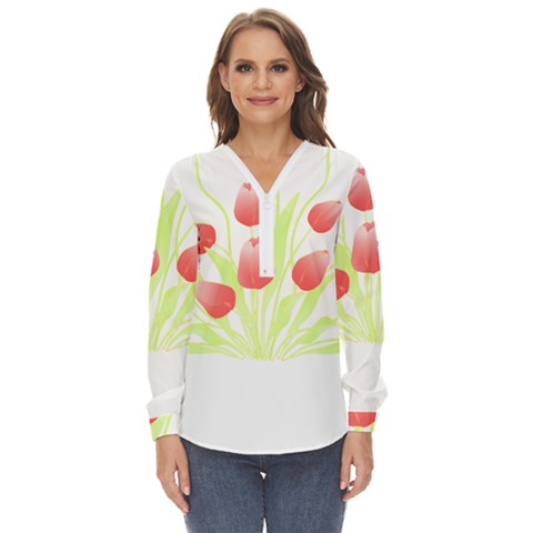 Flowers Lover T- Shirtflowers T- Shirt (7) Zip Up Long Sleeve Blouse by maxcute