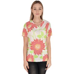 Flowers Lover T- Shirtflowers T- Shirt (8) Women s V-neck Scrub Top by maxcute