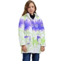 Flowers Pattern T- Shirtflowers T- Shirt Kid s Hooded Longline Puffer Jacket View1