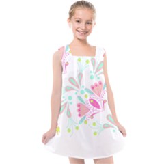 Flowers T- Shirt Batik Flower  Pattern T- Shirt Kids  Cross Back Dress