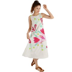 Flowers T- Shirt Batik Flower Pattern T- Shirt Summer Maxi Dress