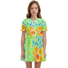 Flowers T- Shirt Colorful Flowers T- Shirt Kids  Sweet Collar Dress by maxcute