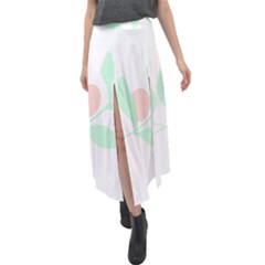 Flowers T- Shirtbeautiful Plant T- Shirt Velour Split Maxi Skirt