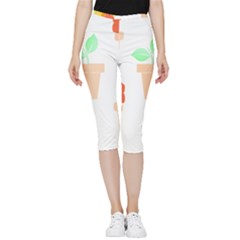 Garden T- Shirt Garden Flowers Pattern T- Shirt Inside Out Lightweight Velour Capri Leggings  by maxcute