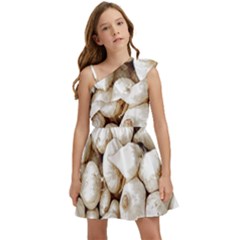 Garlic T- Shirt Garlic Bulbs Photograph T- Shirt Kids  One Shoulder Party Dress