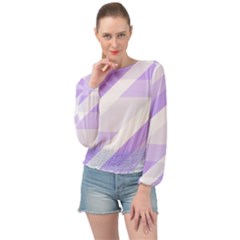 Geometric Abstract Art T- Shirt Purple Mountains Pattern Banded Bottom Chiffon Top by maxcute