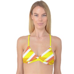 Geometric Abstract Art T- Shirt Sunrise Pattern Reversible Tri Bikini Top by maxcute