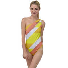 Geometric Abstract Art T- Shirt Sunrise Pattern To One Side Swimsuit by maxcute
