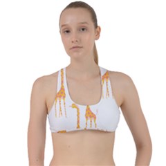 Giraffe Pattern T- Shirt Giraffes T- Shirt Criss Cross Racerback Sports Bra