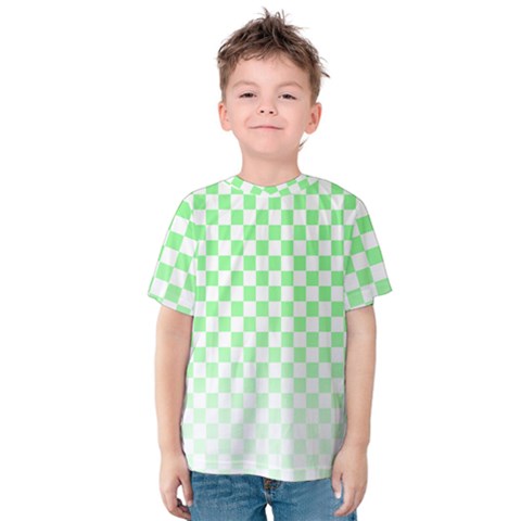 Green Checker T- Shirt Green Checker T- Shirt Kids  Cotton Tee by maxcute